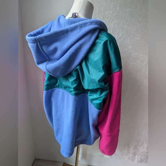 Patagonia NWOT Microdini Full Fleece Hoodie Zip Jacket Xxl Womens Hot Pink Blue - Picture 11 of 13